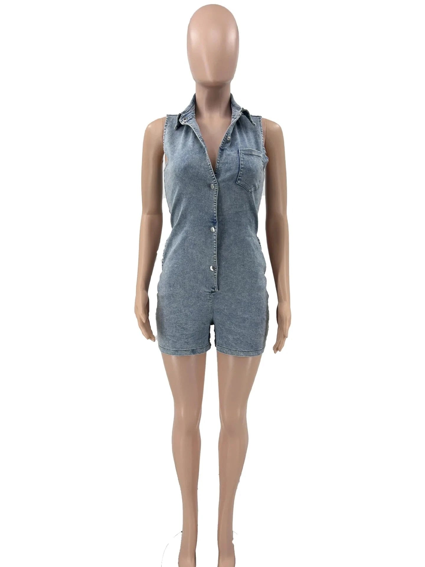 JR3762 New Products 2024 Casual Plus Size Sleeveless Denim Shorts Jumpsuit Rompers Women Jumpsuit