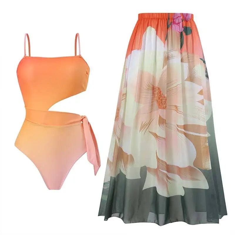 JSN Custom Floral Print One Piece Swimsuit Tankini Women Swimming Suits Swimwear Patchwork Plus Size Summer Beach