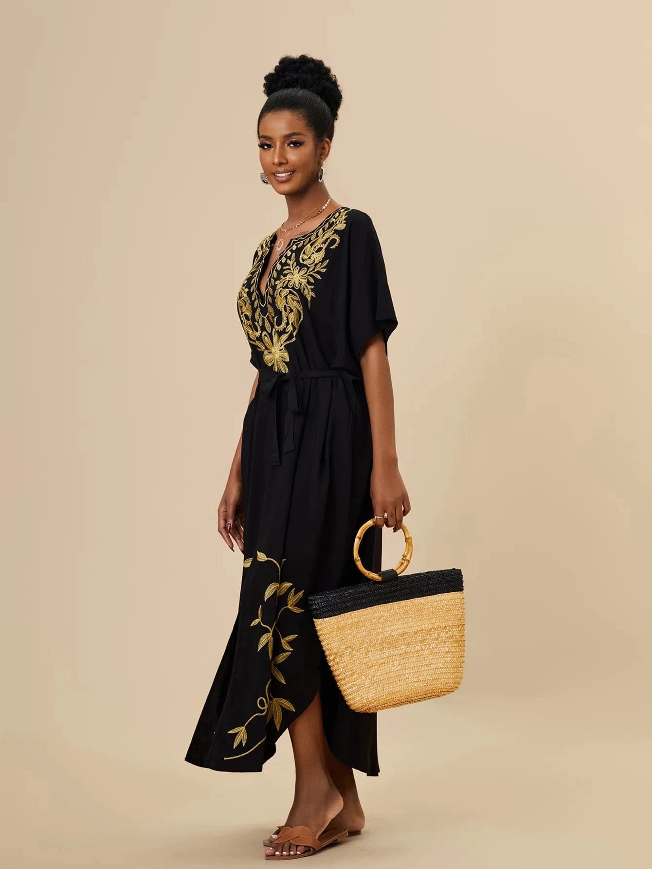 JSN9202182 manufacture 2024 new arrival long beach dress with belt sun protection blouse for girl