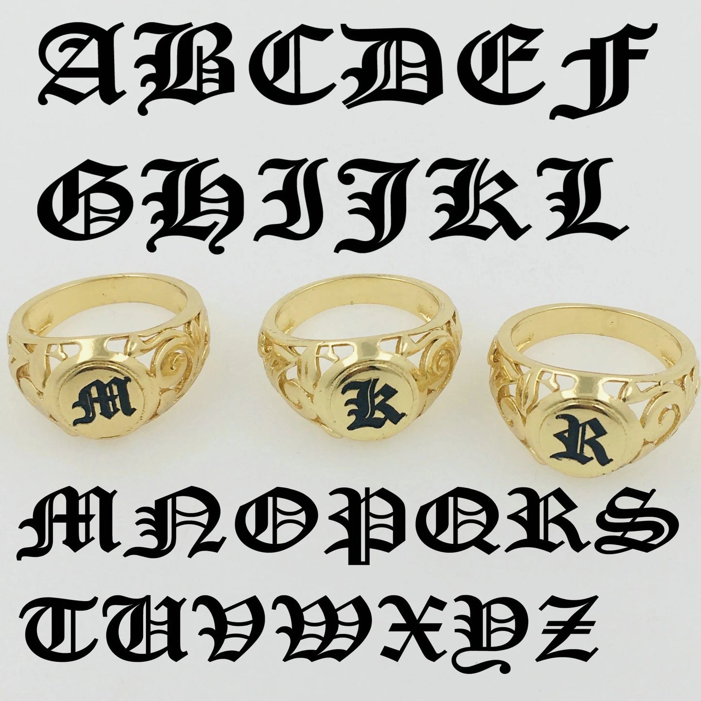 JX228 personalized name ring initial letter DIY gift couple wedding engagement jewelry gold Hawaiian jewelry wholesale for woman