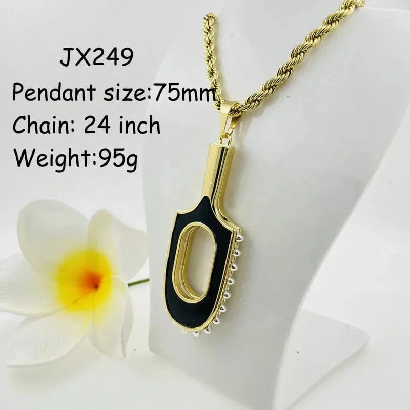 JX245 Hawaiian warrior pendant necklace Shark toothed sword 2 tone jewelry 5 designs with 5mm rope chain gold silver gift for Me