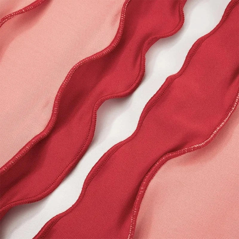 K23pt603 New Fashion 2024 Spring Patchwork High Waist Pant Bodycon Casual Bump Color Streetwear Trouser For Women Lady