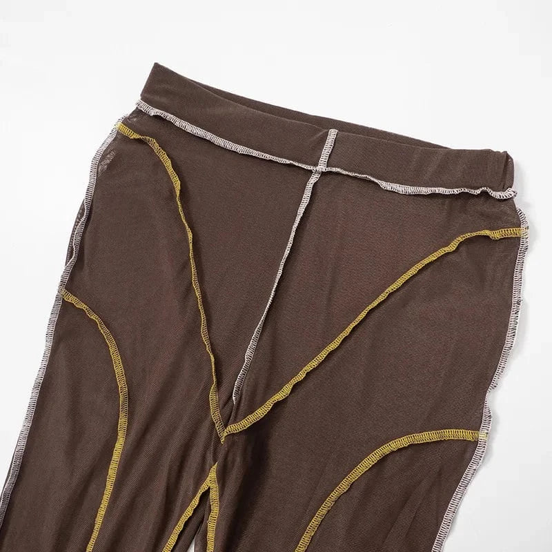 K23st596 New 2024 Winter Design V-neck Long Sleeve Crop Top And Pant 2 Piece Set Solid Bodycon Casual Fashion Women's Set