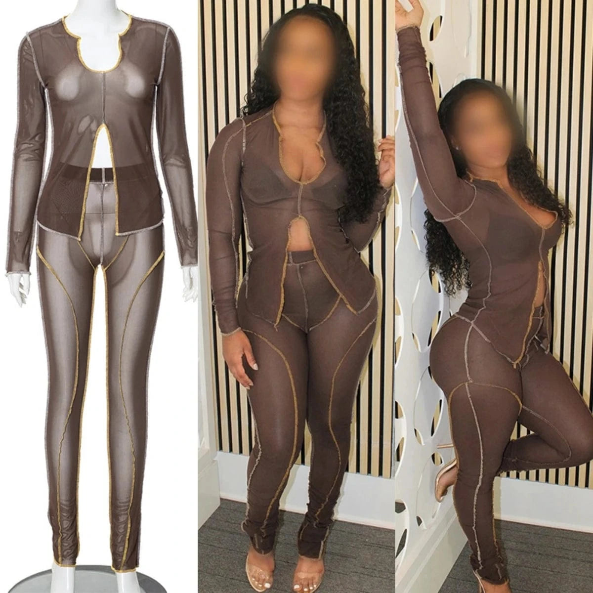 K23st596 New 2024 Winter Design V-neck Long Sleeve Crop Top And Pant 2 Piece Set Solid Bodycon Casual Fashion Women's Set