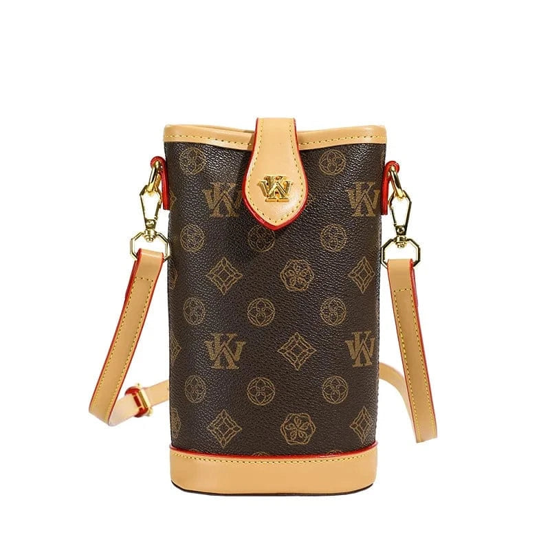 ka pei xing 2025 Mini Monogram Phone Crossbody Bag - Stylish Shoulder Purse for Women, Fashionable Small Handbag with Chain Strap