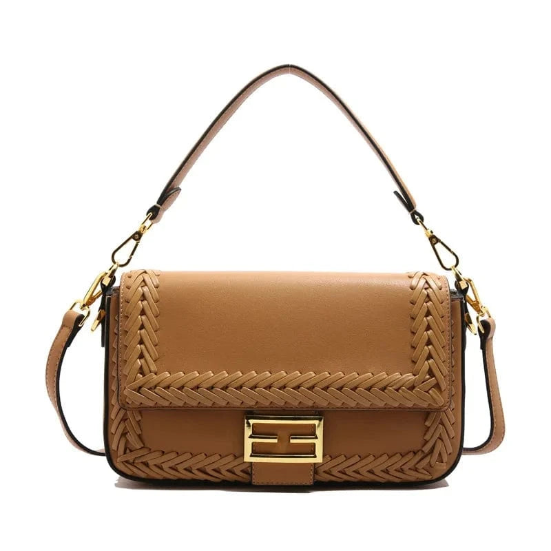 ka qi 2025 Designer Shoulder Bag Collection - Bamboo Woven Crossbody Saddle Bag, Elegant Top Handle Hobo Purse with Chain Strap