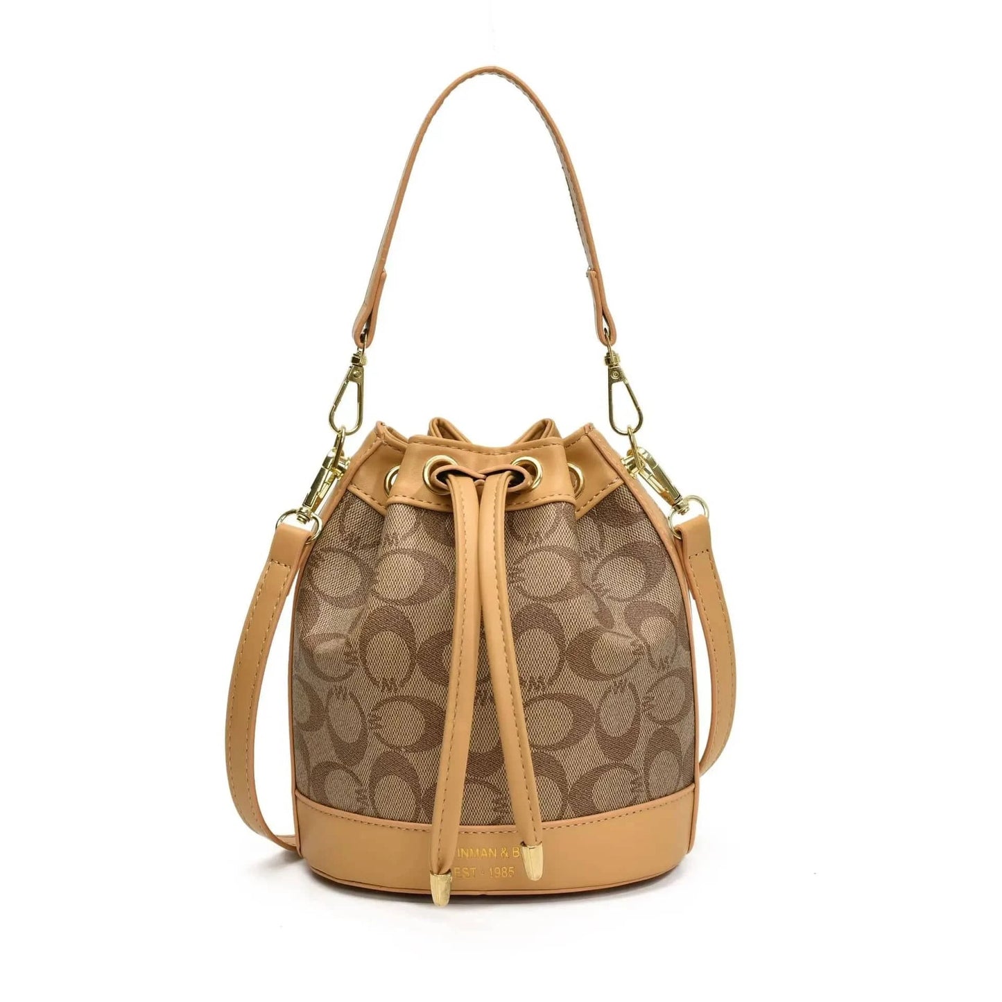 ka qi 2025 Retro Print Bucket Bag - Vintage Drawstring Shoulder Bag for Women, Fashion Crossbody & Handbag