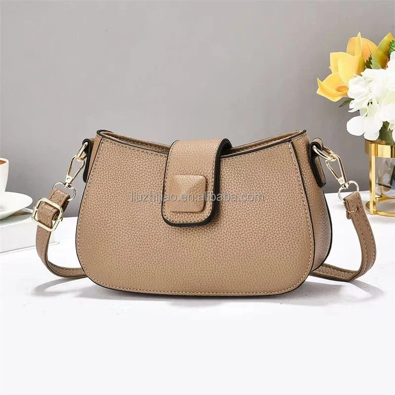 Kahki / M 2025 Spring Single Shoulder New Women's Trendy Fashion Minimalist Trendy Slanted Underarm Shoulder Bag