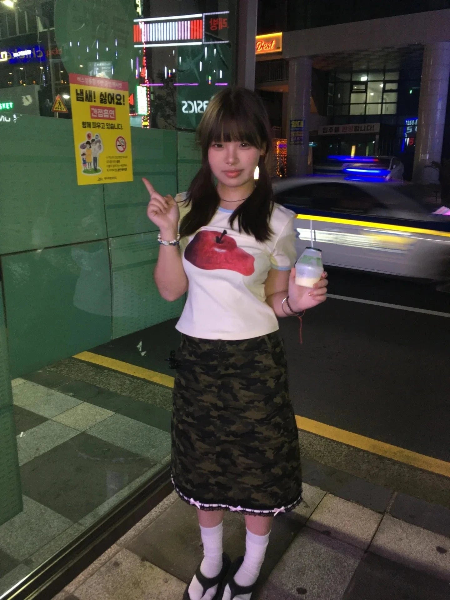 Karrram Japanese Y2k Apple Print T-shirt Vintage 2000s Style Crop Top Harajuku Aesthetics Short Sleeve Tee Shirt American Retro
