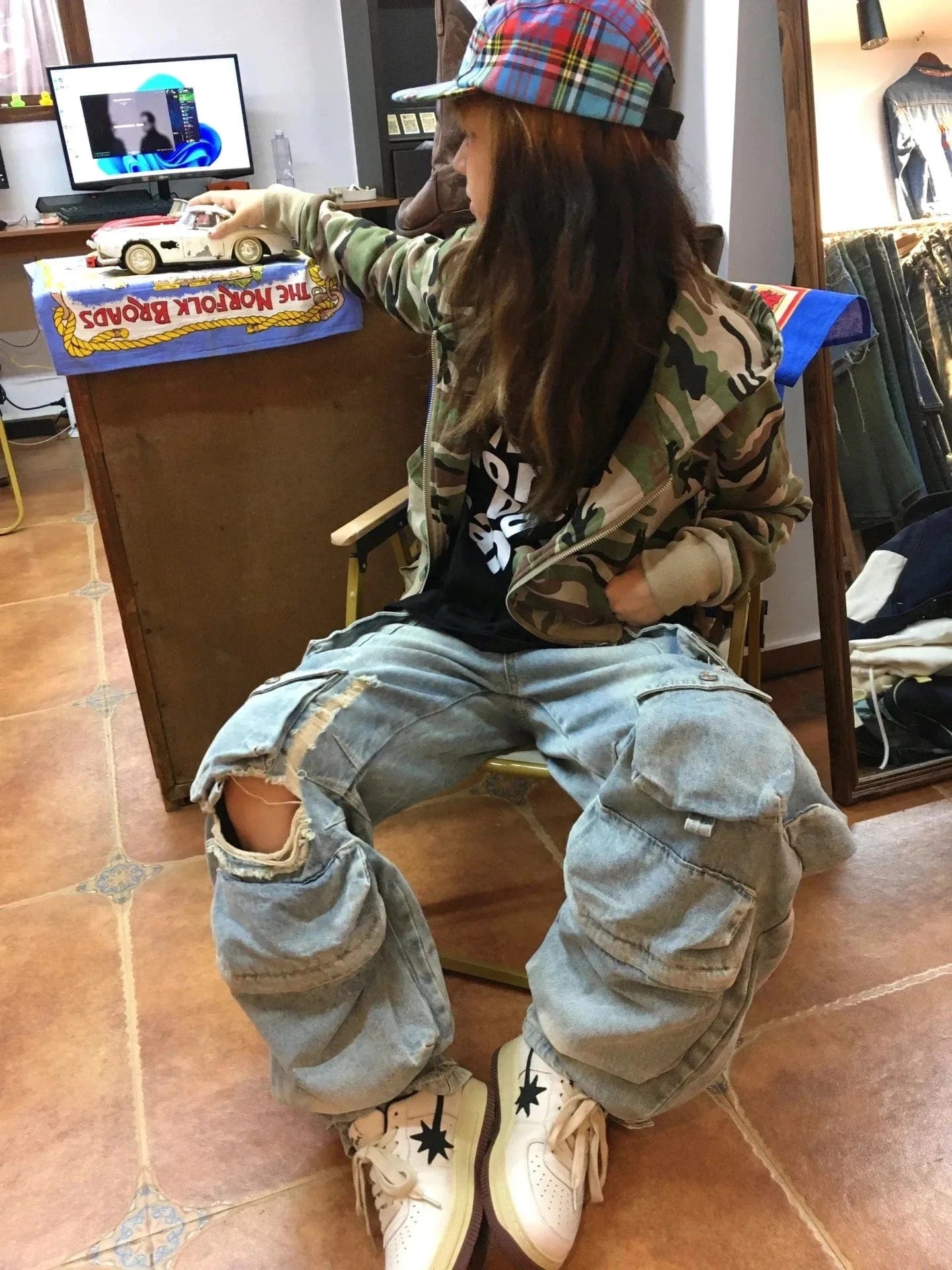 Karrram Japanese Y2k Cropped Jacket Vintage Harajuku Short Coat 2000s Korean Fashion Camouflage Zipper Hooded Sweatshirt Grunge