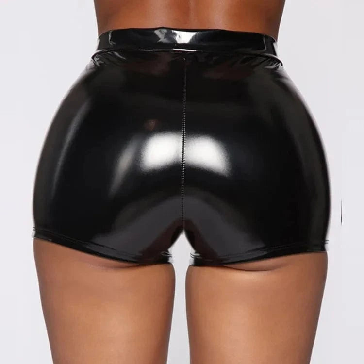 KE0012SX New Design Solid Color PU Leather Summer Sexy Women Shorts Sehe Fashion