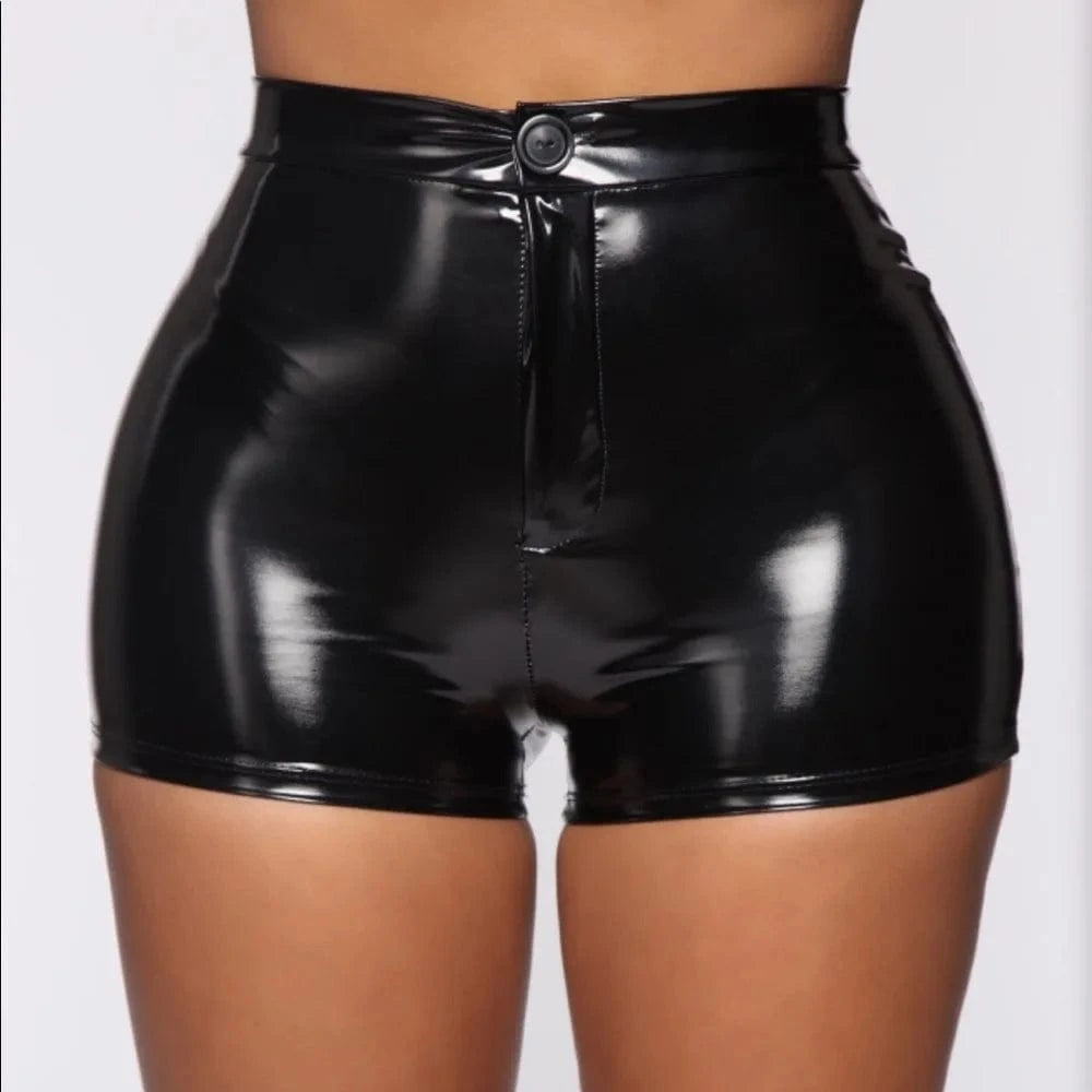 KE0012SX New Design Solid Color PU Leather Summer Sexy Women Shorts Sehe Fashion