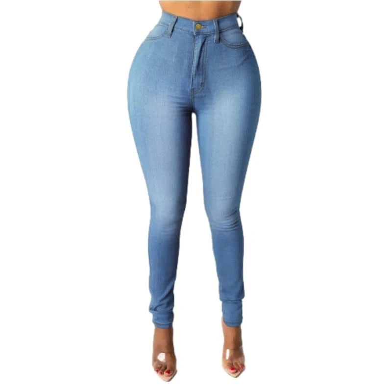 KE0111RV Custom Private Label Vintage Letter Print High Waist Denim Bodycon Jeans Sehe Fashion