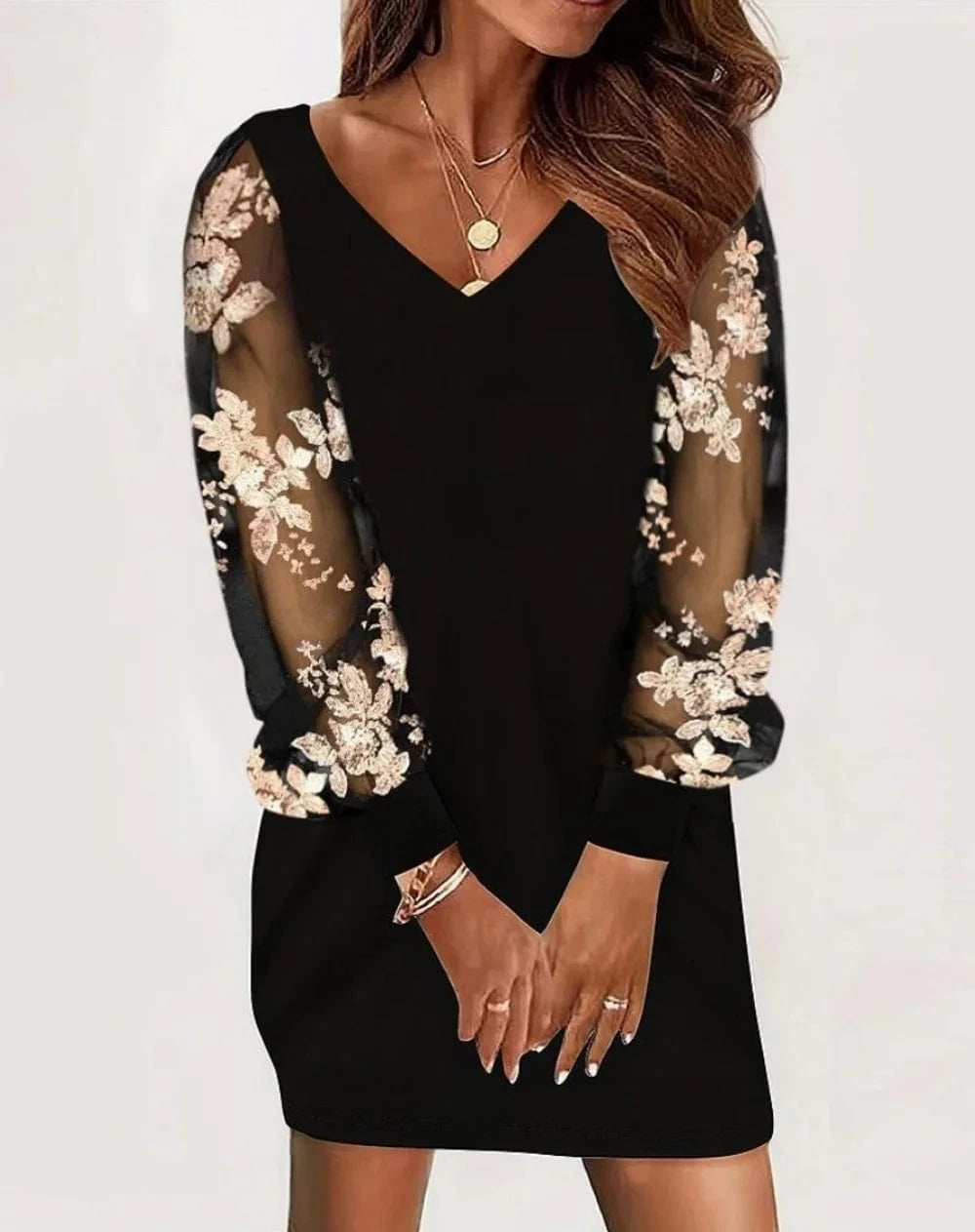 Khaki / XL Fashionable Sexy Women's Clothing Printed Dress Available On Amazon's Cross-border Selling Platform