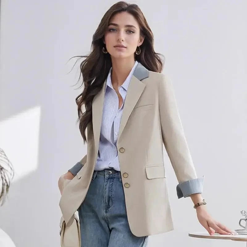 Khaki / XXL / CHINA Fashion Outerwears Autumn Winter New In Coats Blazers Casaco Feminino Women's Jacket Woman Clothes 2024 Casual Veste Femme