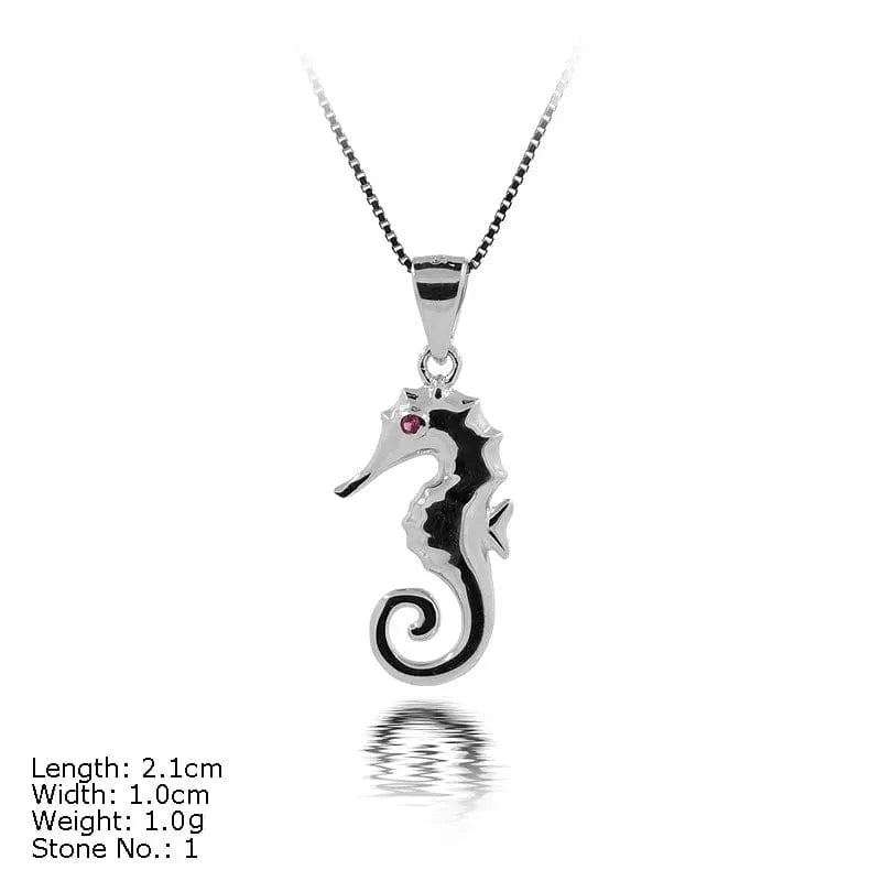 Kids Pendant Animal Collection Seahorse Necklace Pendant 925 Silver Sterling Jewelry