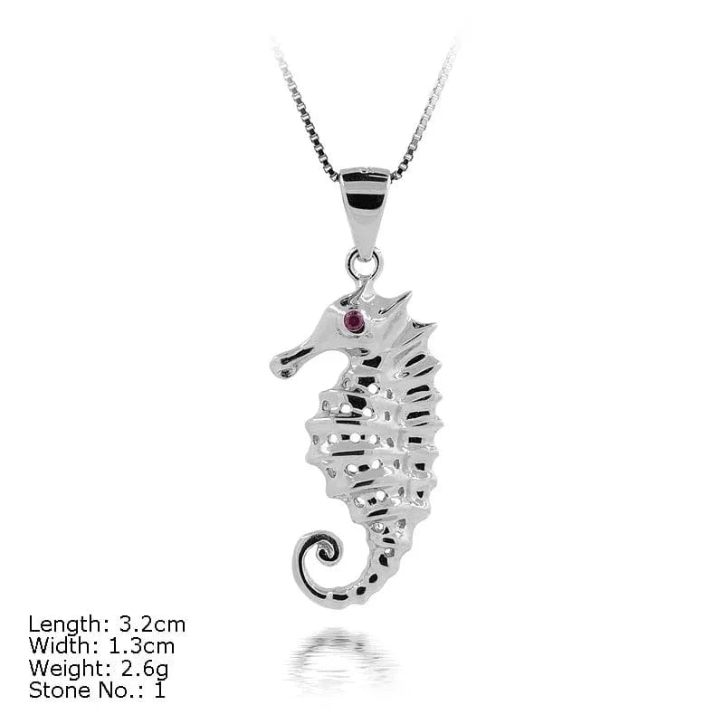 Kids Pendant Animal Collection Seahorse Necklace Pendant 925 Silver Sterling Jewelry