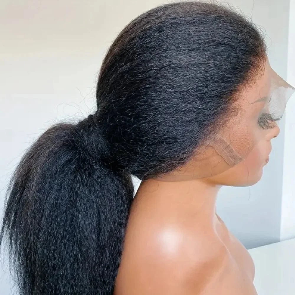 Kinky Straight 13x4 Lace Front Wigs Human Hair For Women Brazilian 4x4 Transparent Lace Closure Wigs Yaki Human Hair Wigs