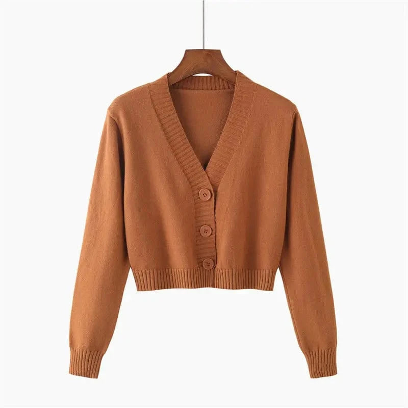 Knitted Cropped Cardigan Women Korean Short Sweater Long sleeve Crop Top V neck Fashion Y2k Clothes Green Blue