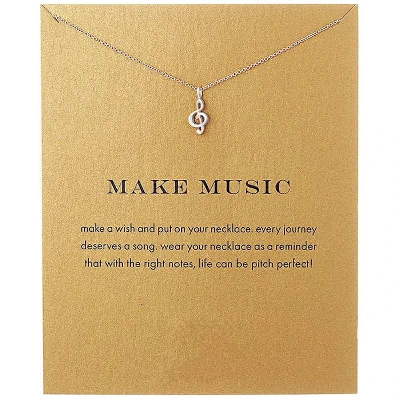 Korean Necklace Fashion Jewelry Make Music Pitch Perfect Gift Card Pendant Necklace