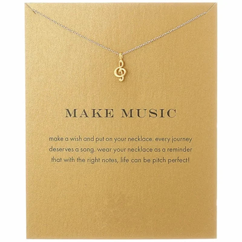 Korean Necklace Fashion Jewelry Make Music Pitch Perfect Gift Card Pendant Necklace