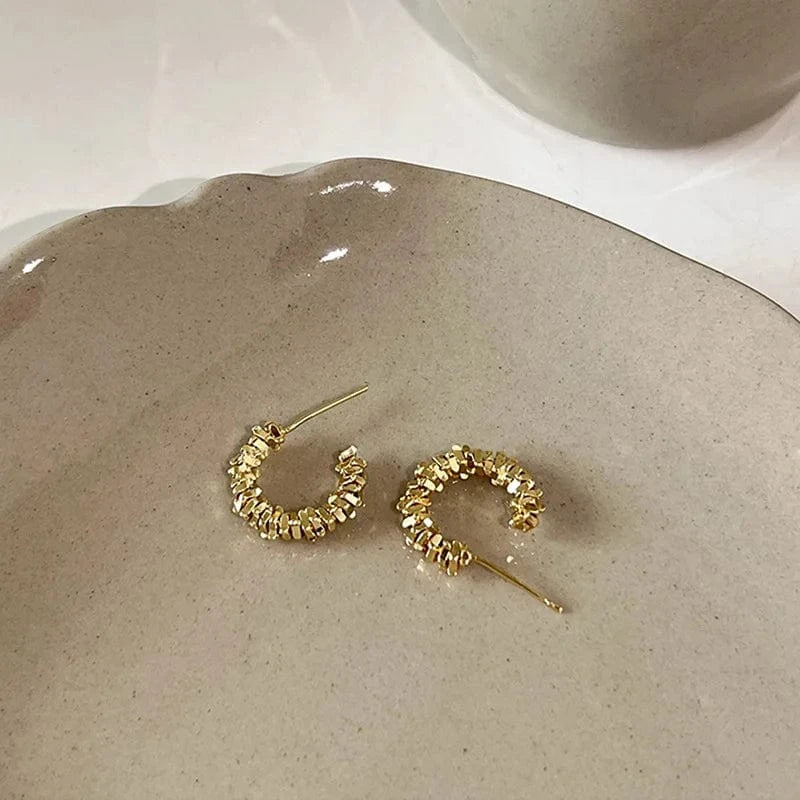 Korean New Small Hoop Earrings Elegant Fashion Jewelry Earrings Party Attire Pairing For Daily Use Round Earrings Women