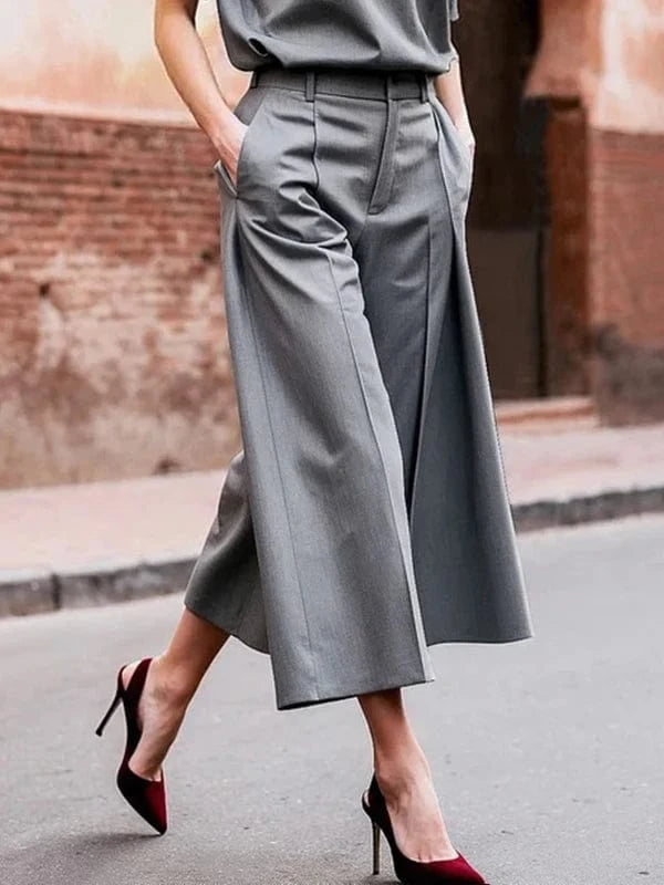 Krisstargirls 2025 Gray V-neck T-Shirts for Women Summer Loose Zipper Short Sleeves Office Leisure Fashion Elegant Tops Lady