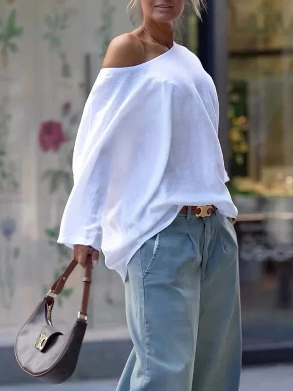 Krisstarsgirls 2025 Summer Women Casual White T-shirts Clothing One-shoulder Loose Simple Basic Tops Tee Shirts for Woman