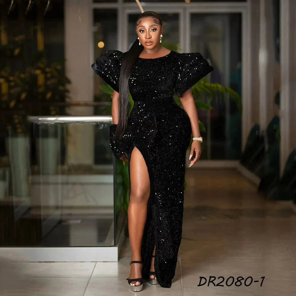 L / 1 2024 Hot Sell Puffer Sleeve Bodycon Sexy Wear African Dashiki Shirt Enthinc Clothing Africa Wax Print Dresses
