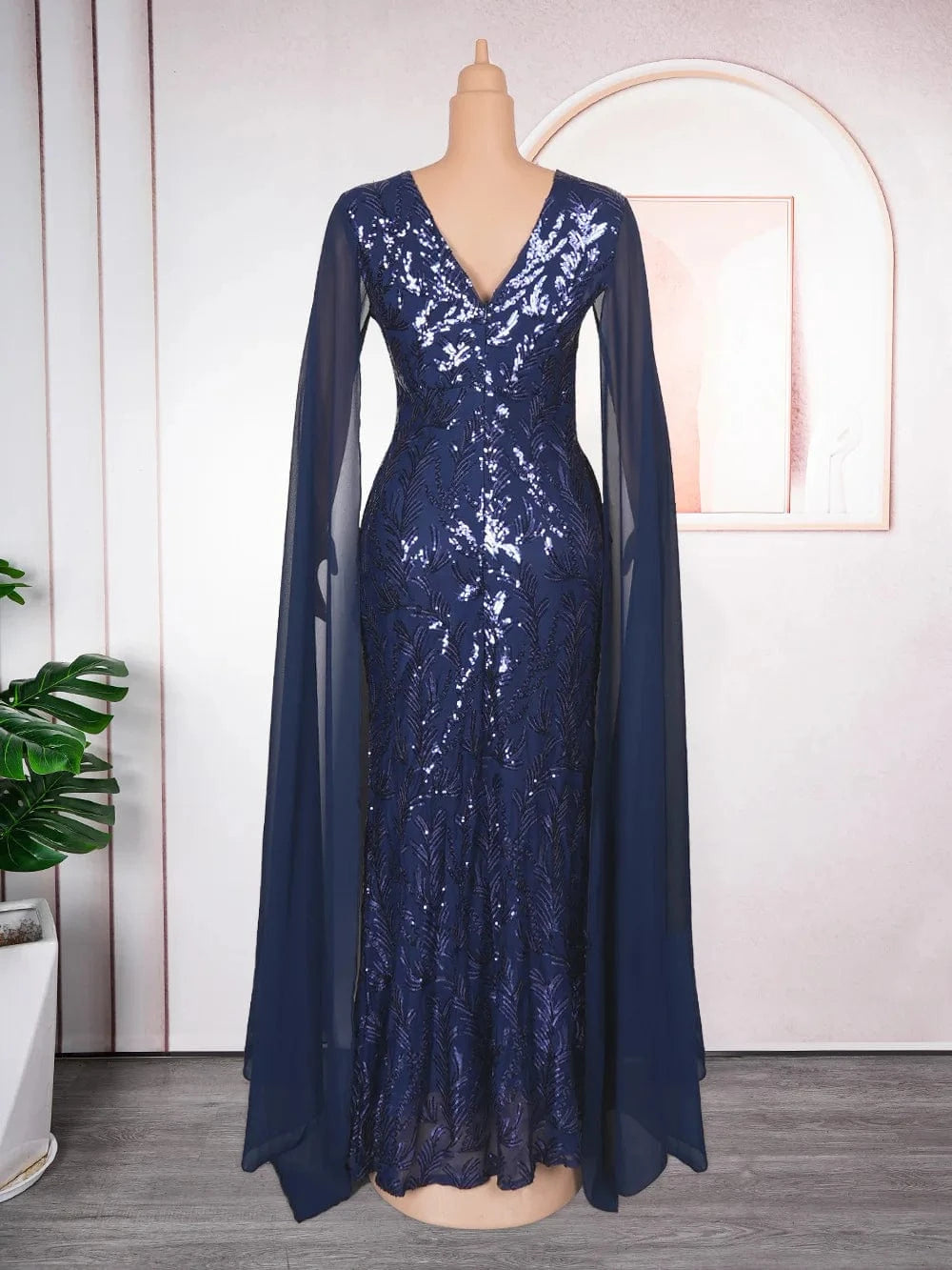 L-3XL Plus Size African Party Dresses Dashiki Ankara Sequin Wedding Evening Gown Sexy Bodycon Maxi Long Dress Africa Clothes
