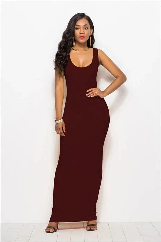 L / #5-burgundy Huiya New fashion arrival plus size stretchy vintage dress elegant long party dress bodycon sundresses women summer 2022