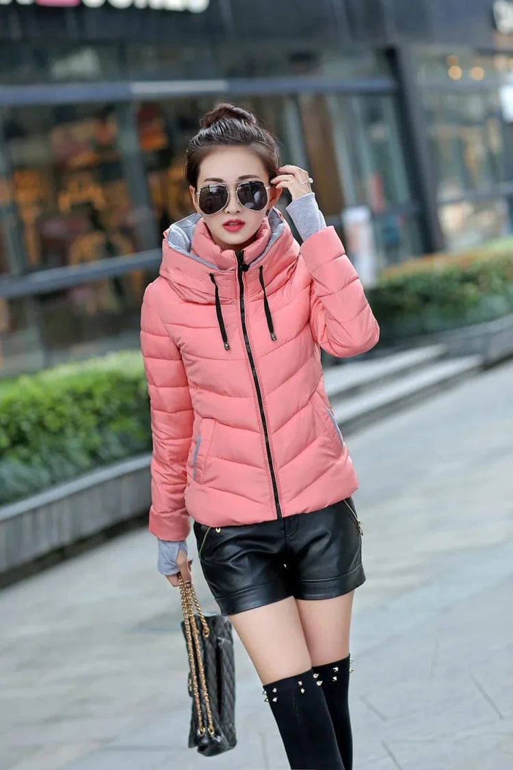 L / 9 warm coat plus size candy color cotton padded jacket female long parka womens wadded jaqueta feminina