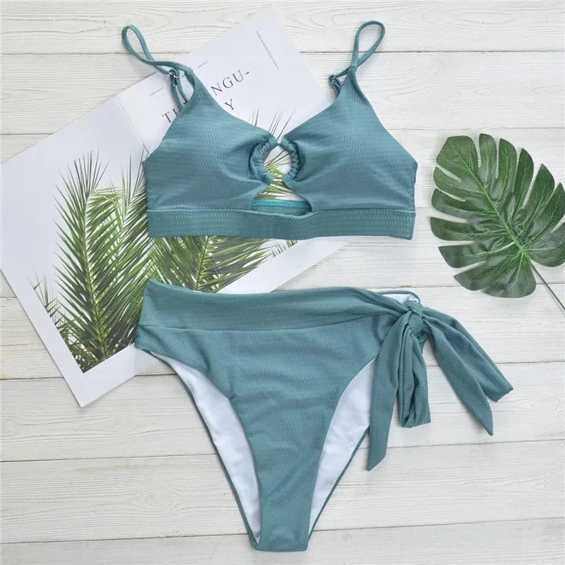 L / As pic A4726 2024 Brand New Hollow Out Tied Up Swimming Wear Plus Size Lingerie Women Sexy Sets