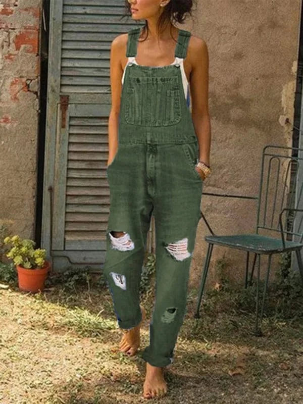 L / B Latest Hot Selling Fashion Versatile Jean Jumpsuits Women Wide Leg Overalls Loose Strap 5XL Pants Denim Jumpsuit Women