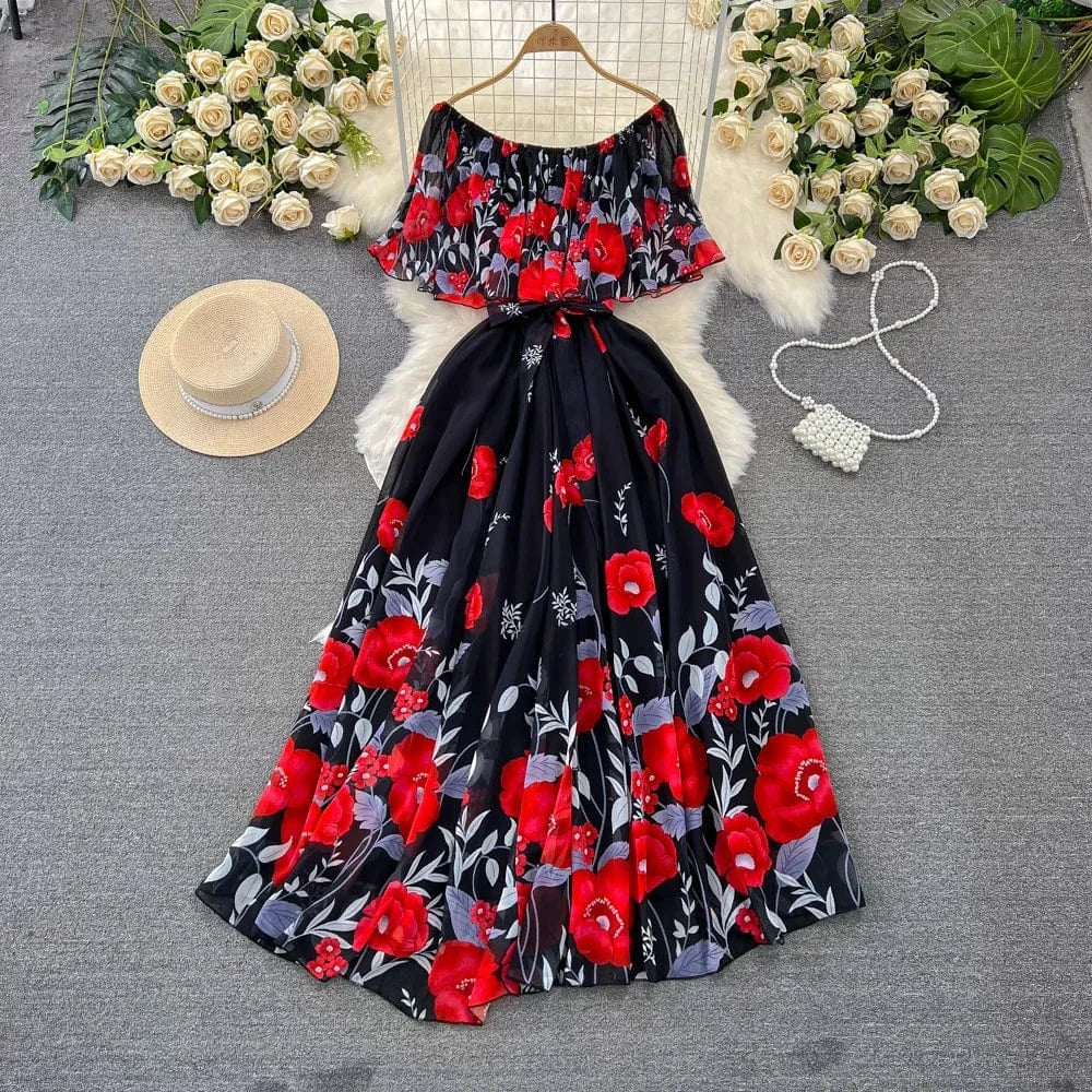 L / Black 2024 Clothing Manufacturers Custom Woman Clothes Wholesale Apparel Elegant Vintage Lady Stock Long Dresses Casual