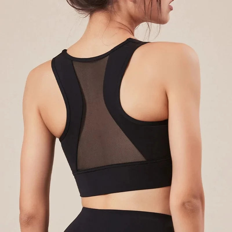 L / Black 2024 Sports Bra High Impact Support Woman Push-up Sexy Beautiful Back Yoga Padded Crop Top Workout Gym Running Underwear Bra