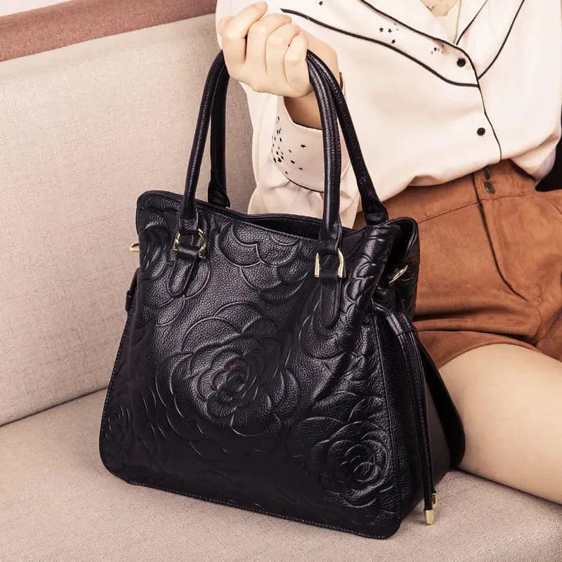 L / Black 2ndr Brand Wholesale Women Hand Bags Luxury Ladies Genuine Leather Handbags With Zipper Manufacturer