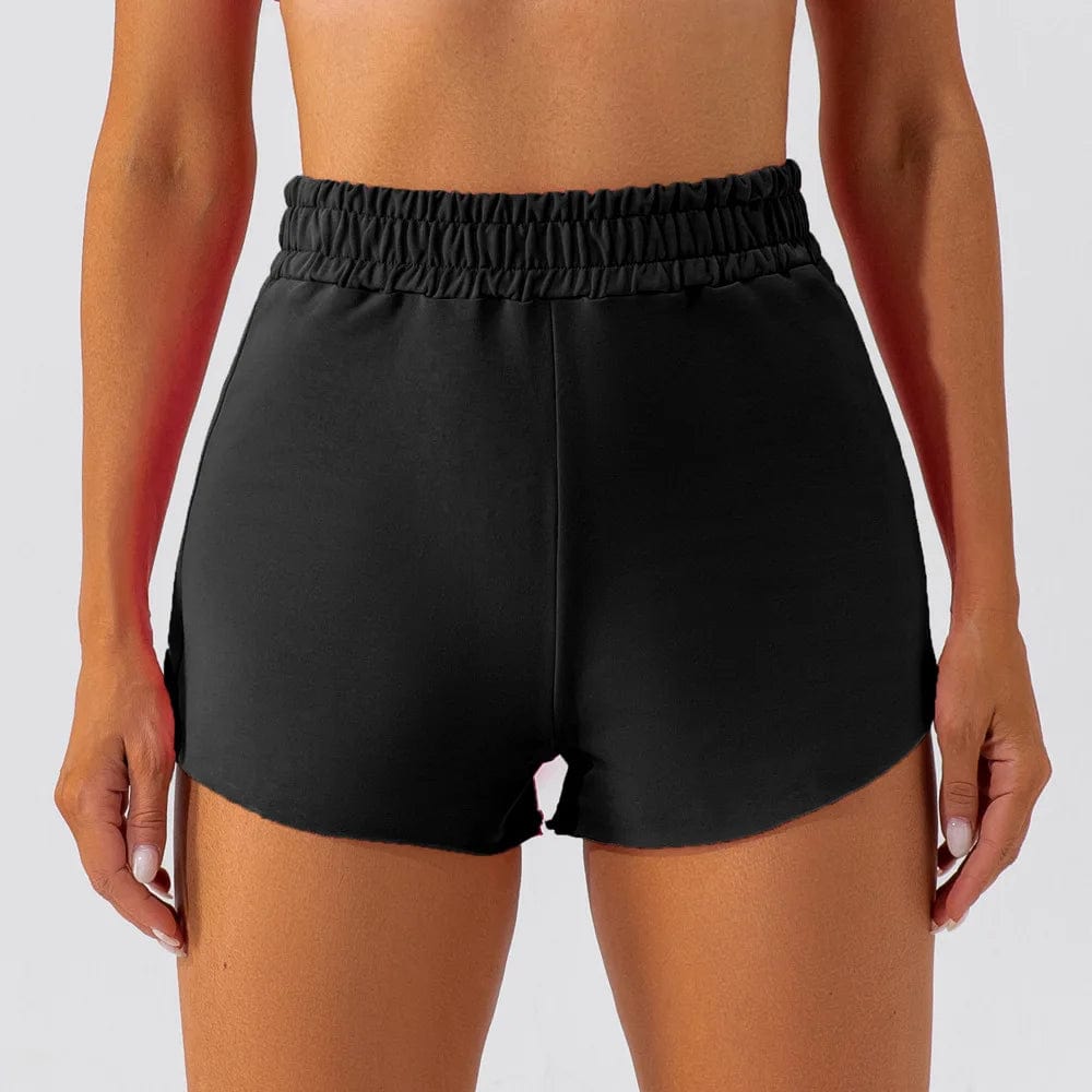 L / Black DAMOCHIC Ready to Ship loose yoga shorts women versatile active shorts quick-drying sports bottom dance activewear manufacture