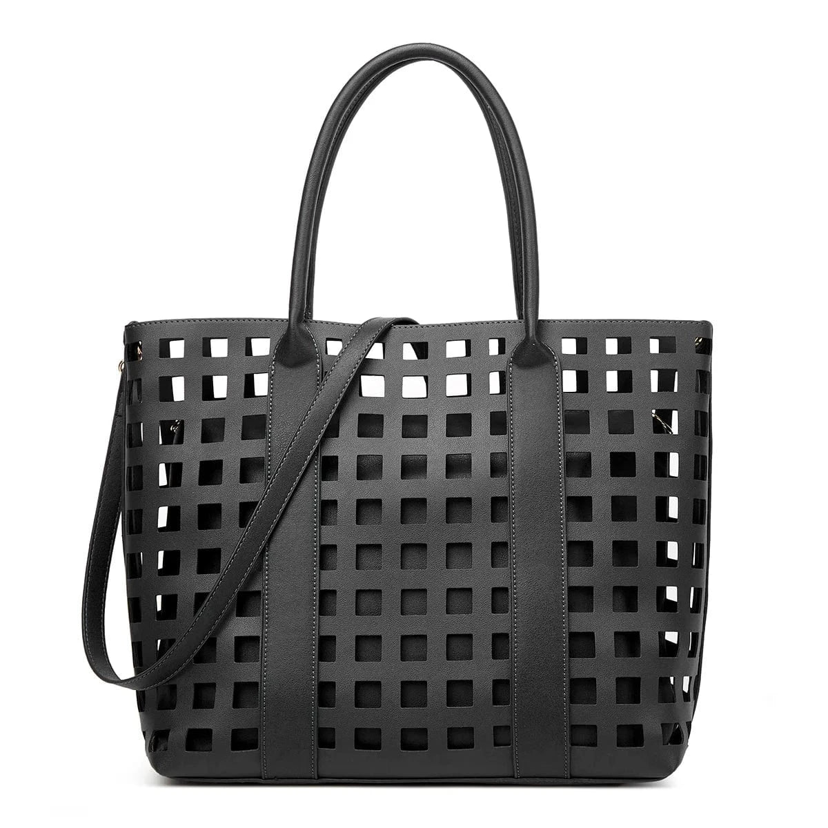 L / Black Drop Shipping Lady Women Beach Vintage Large Capacity Tote Shoulder Hand Bag Sets Handbags
