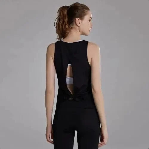 L / Black Hot 2024 new Women's beauty back Yoga t shirt Workout Sports top Gym Athletic Wear Fitness running Crop Top Yoga clothes