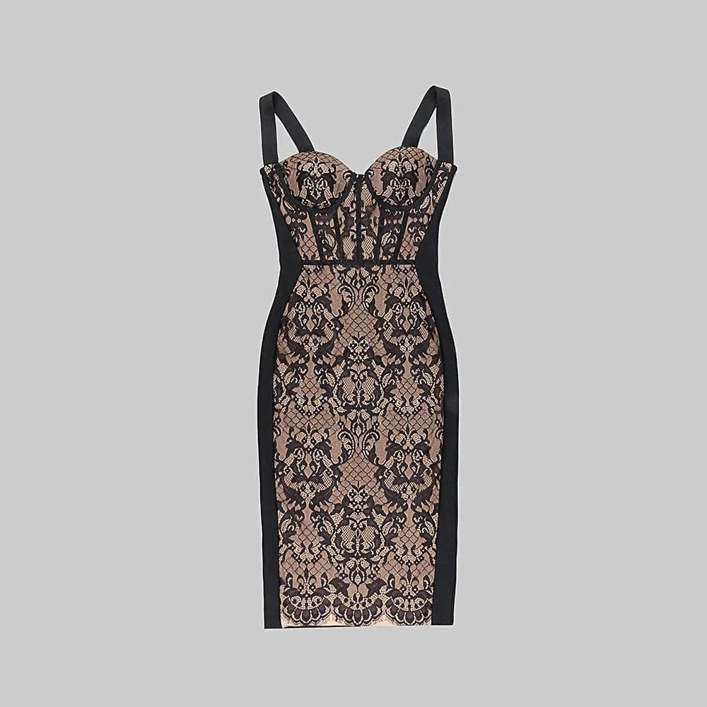 L / Black-IN STOCK OUDINA Women's Stylish Clothing French Long Nightclub Tight Dresses Women Lady Elegant Formal Long Lace Evening Dress
