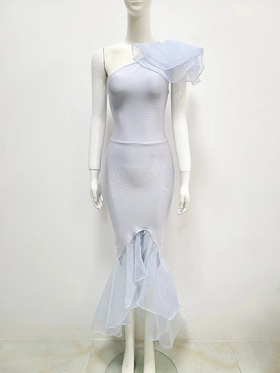 L / Blue Luxury Fashion Sexy Designer Tank Bodycon Party Dress 2024 Elegant Celebrity Evening Party Dress Vestidos