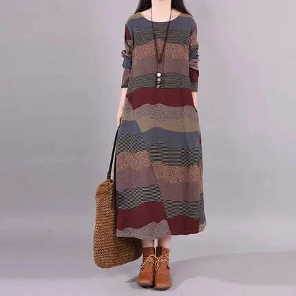 L / Burgundy Womens Dresses New in Spring Summer Fashionable Elegant Korean Version Dress Long Sleeved Commuting Round Neck Woman Clothing
