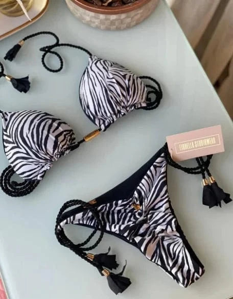 L / Color 6 2024 Thong Bikini Set Swimsuit Woman Sexy Bathing Suits Two Piece Bikinis Triangle Bandage Female Beachwear