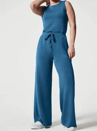 L / color2 Liu Ming Hot Selling Wholesale Women Casual Sleeveless Solid Color Bodysuit Wide Leg Loose Long Pants Bodycon Jumpsuits