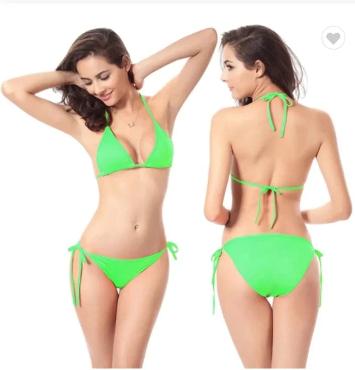 L / fruit green Liu Ming Hot Selling Wholesale OEM Cheap Women Sexy More Solid Colors Swimsuit Swimwear Bikini