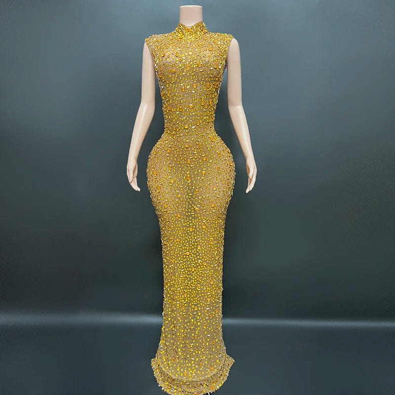L / gold Novance Y2507 Women Party Outfits Sexy Evening Dresses 2024 Elegant Floor-Length Party Wholesale Womens Boutique Clothing
