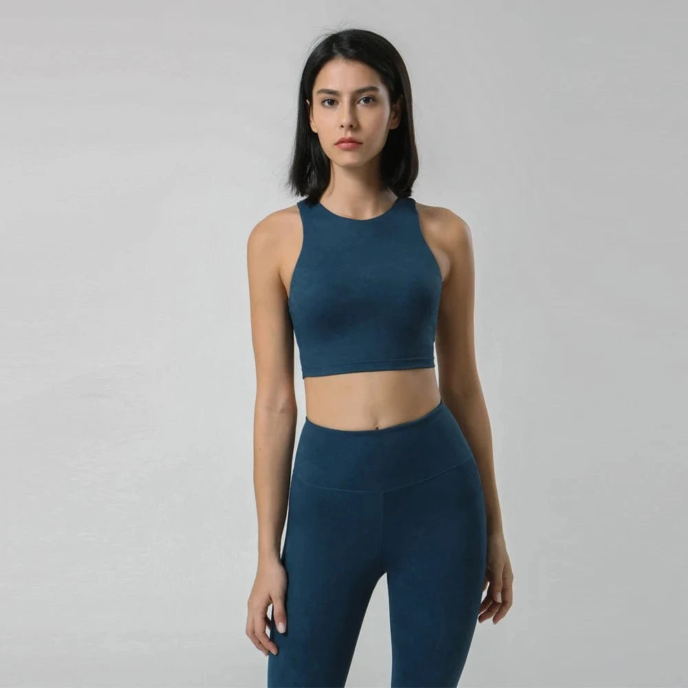 L / Indigo 2024 Yoga Wear Sets Outfit For Women 2 Piece Fitness & Yoga Wear Gym Sportswear