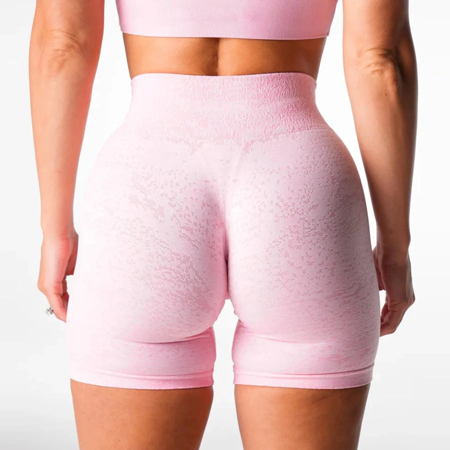L / light pink Women's Active Running Exercise Shorts Soft Stretchy Seamless Spandex/Nylon Four-Way Stretch Plus Size Fitness Pants Sexy