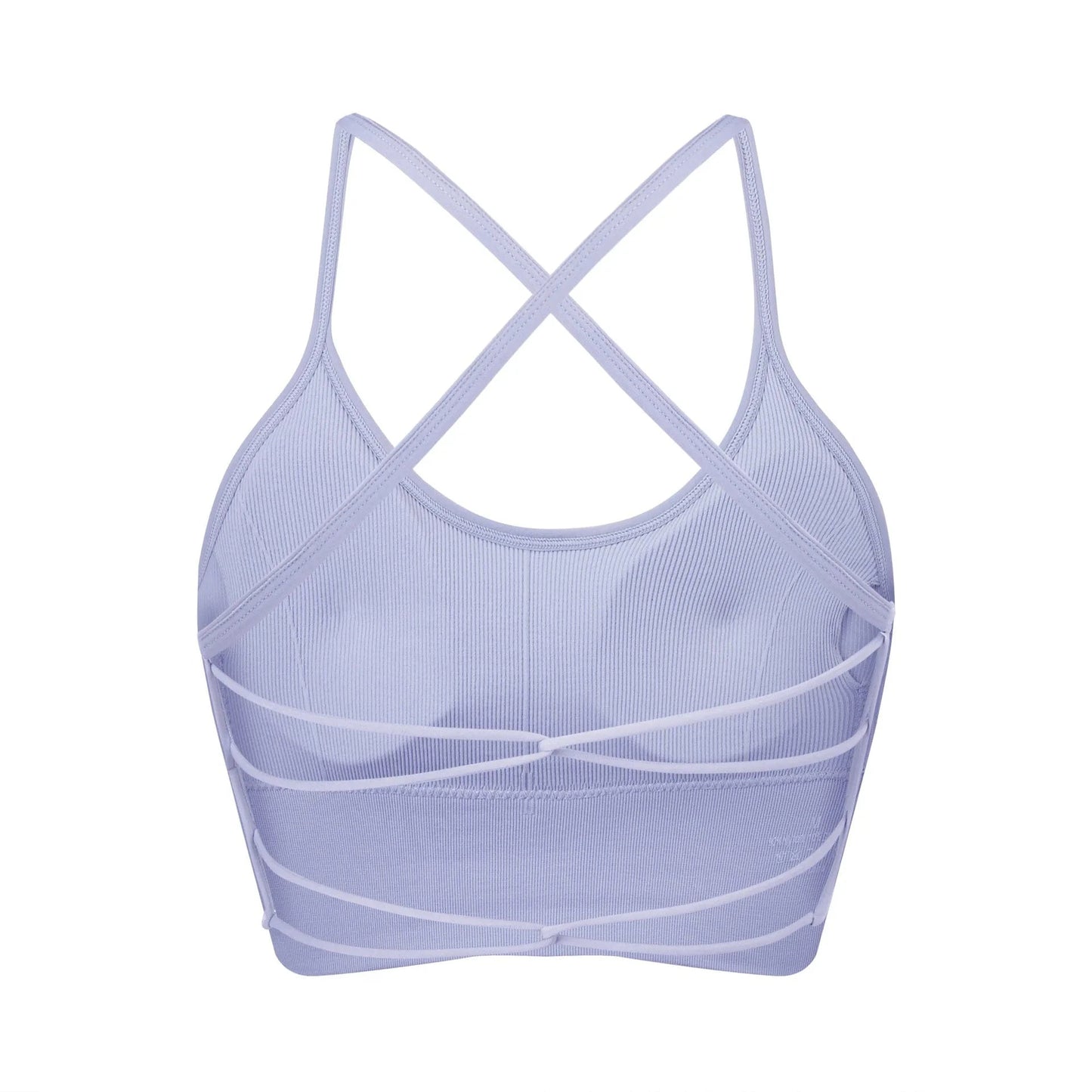 L / Light purple 2024 Women yoga bra backless adjustable straps athletic gym fitness workout top sexy sports bra